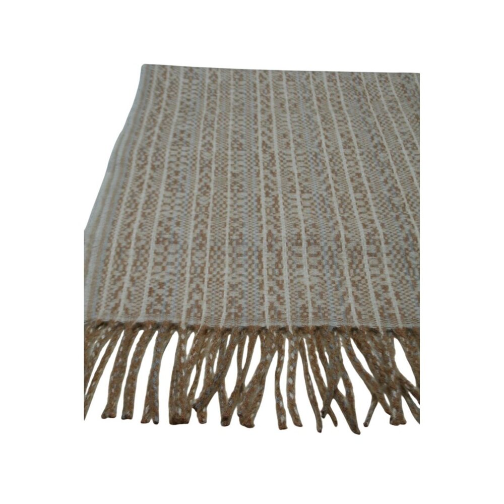 Pretty Persuasions Wrap/Scarf Tan Cream Geometric‎ Pattern 27x72 Cozy Neutral